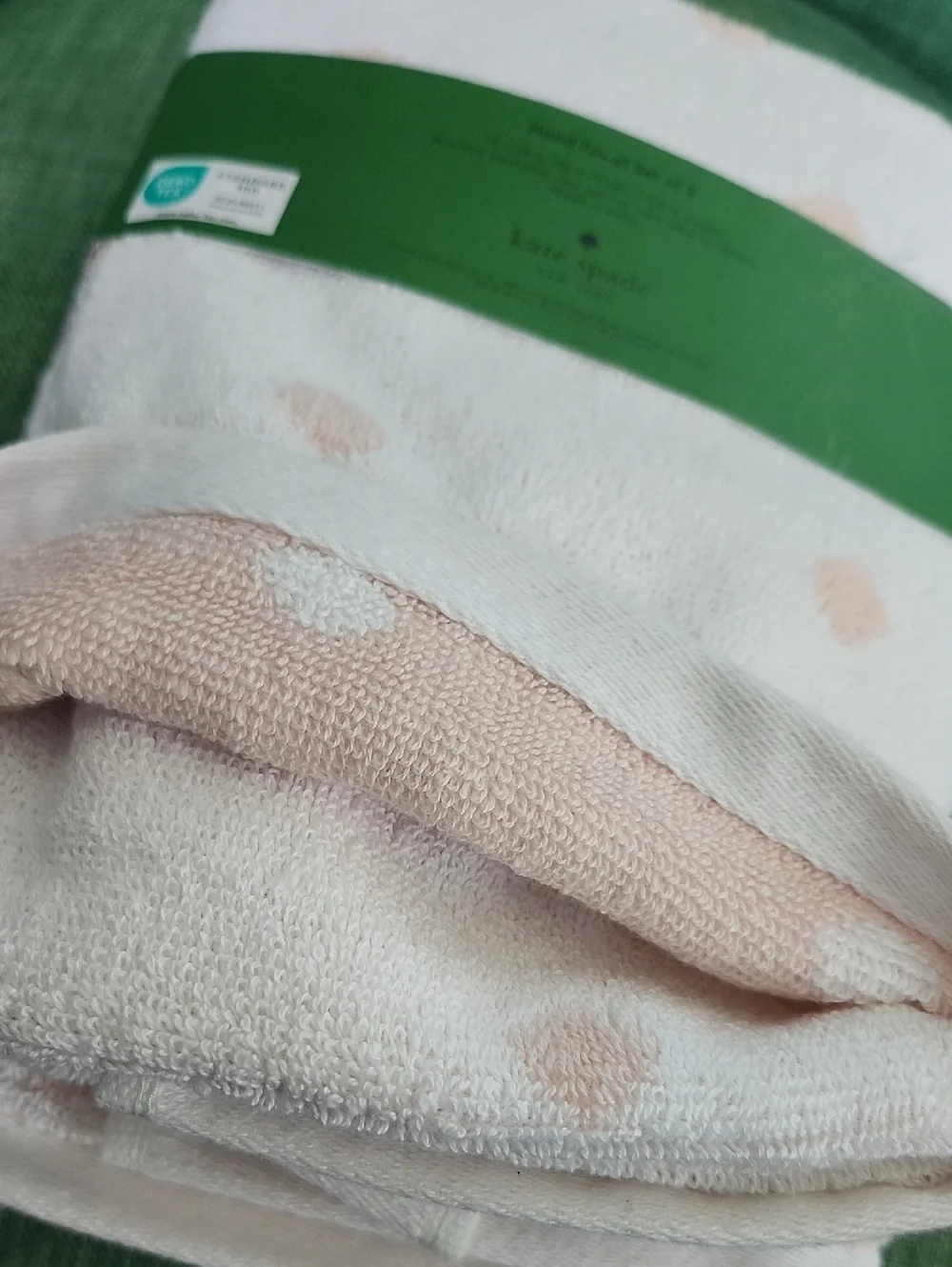 Kate Spade Hand Towels with Blush Polka Dots
